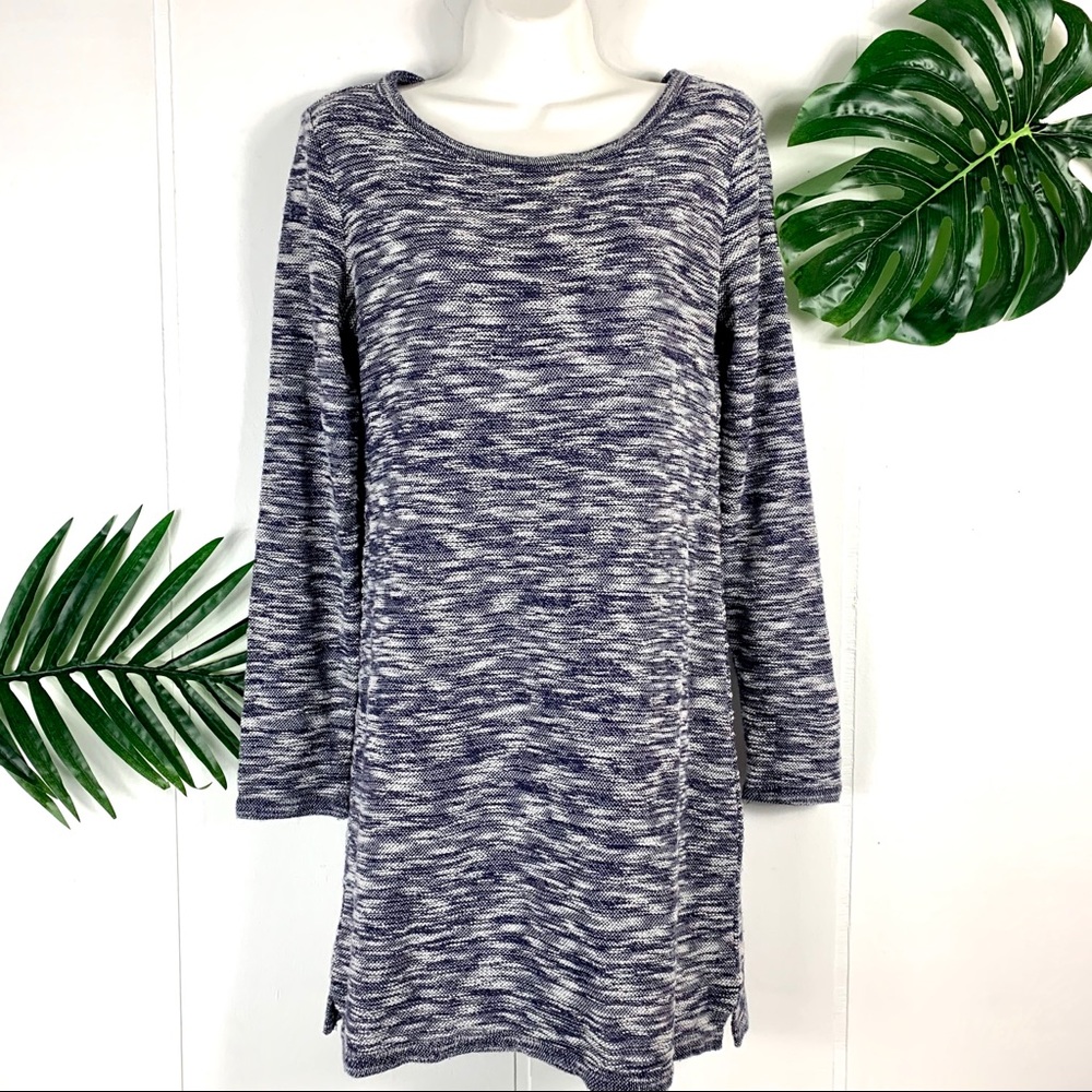 Lou & Gray Navy & White Long Sleeve Sweater Dress